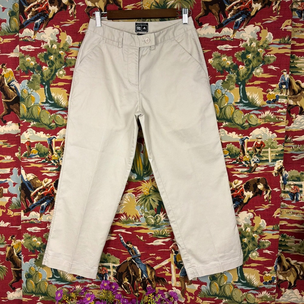Adidas Golf Pants Women 4 Beige Excellent Stretch Chino
